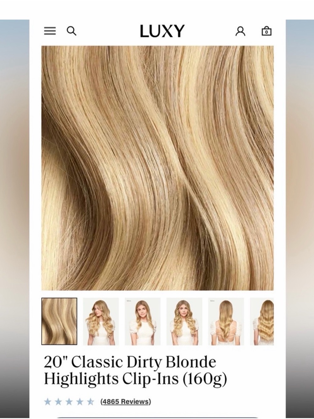LUXY Classic Dirty Blonde Highlight Clip-In Extensions - 20"